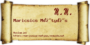 Maricsics Mátyás névjegykártya