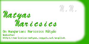 matyas maricsics business card